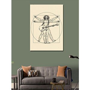 Kanvas Tablo Vitruvius Adam Ve Gitar 100x140 cm