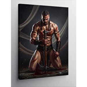 Kanvas Tablo Kılıçlı Savaşçı Erkek 70x100 cm