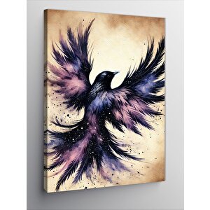 Kanvas Tablo Renkli Patlayan Kuş Figürü 100x140 cm