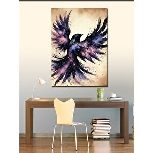 Kanvas Tablo Renkli Patlayan Kuş Figürü 100x140 cm