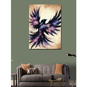 Kanvas Tablo Renkli Patlayan Kuş Figürü 100x140 cm