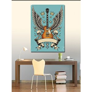 Kanvas Tablo Kanatlı Gitar Tasarımı 70x100 cm