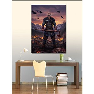 Kanvas Tablo Savaşçı Viking İllüstrasyonu 100x140 cm