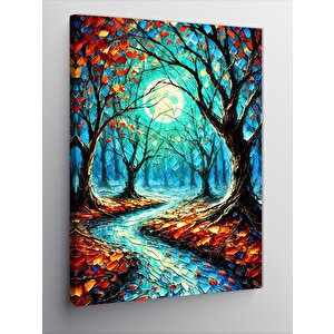 Kanvas Tablo Ayışığında Orman Yolu 100x140 cm
