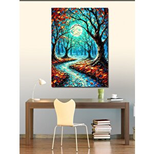 Kanvas Tablo Ayışığında Orman Yolu 100x140 cm