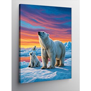 Kanvas Tablo Kutup Ayıları Manzarası 50x70 cm