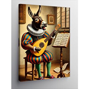 Kanvas Tablo Eşek Adam Ve Gitar 100x140 cm