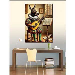 Kanvas Tablo Eşek Adam Ve Gitar 100x140 cm