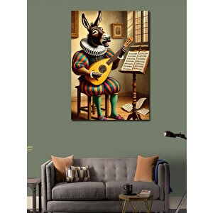 Kanvas Tablo Eşek Adam Ve Gitar 100x140 cm