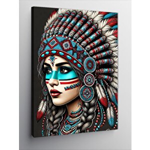 Kanvas Tablo Savaşçı Kızılderili Kadın 70x100 cm