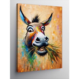 Kanvas Tablo Komik Eşek Portresi 100x140 cm