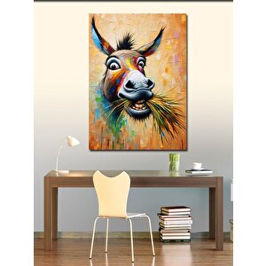Kanvas Tablo Komik Eşek Portresi 100x140 cm