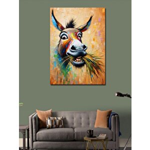 Kanvas Tablo Komik Eşek Portresi 100x140 cm