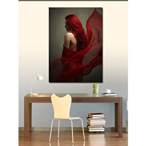 Kanvas Tablo Kırmızı Elbiseli Kadın Silüeti 70x100 cm