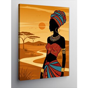 Kanvas Tablo Afrika Kadını Silueti 70x100 cm