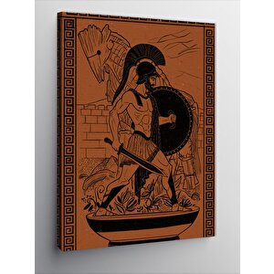 Kanvas Tablo Antik Yunan Savaşçı Figürü 100x140 cm