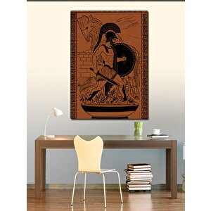Kanvas Tablo Antik Yunan Savaşçı Figürü 100x140 cm