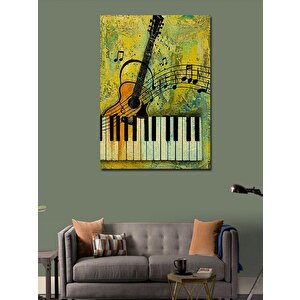 Kanvas Tablo Piyano Ve Gitar Motifi 50x70 cm
