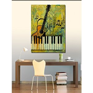 Kanvas Tablo Piyano Ve Gitar Motifi 70x100 cm