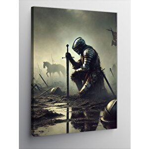 Kanvas Tablo Diz Çöken Şövalye 70x100 cm