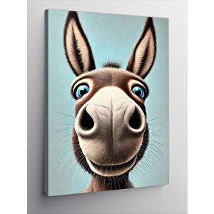 Kanvas Tablo Sevimli Eşek Ve Gülümseme 100x140 cm