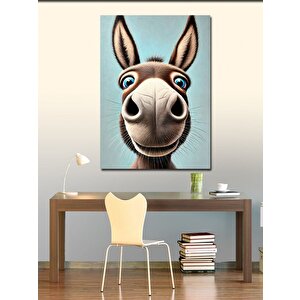 Kanvas Tablo Sevimli Eşek Ve Gülümseme 100x140 cm