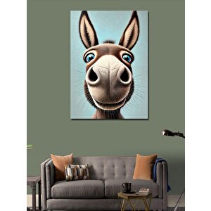 Kanvas Tablo Sevimli Eşek Ve Gülümseme 100x140 cm
