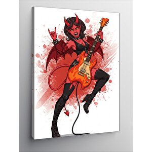 Kanvas Tablo Şeytan Gitarist Ve Rock Ruhu 70x100 cm