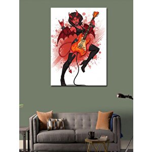 Kanvas Tablo Şeytan Gitarist Ve Rock Ruhu 70x100 cm