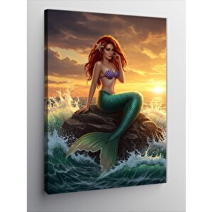 Kanvas Tablo Denizkızı Gün Batımında 70x100 cm