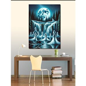 Kanvas Tablo Ayışığında Perili Şelale 70x100 cm