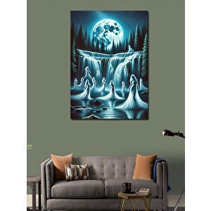 Kanvas Tablo Ayışığında Perili Şelale 70x100 cm