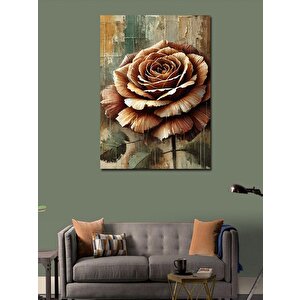 Kanvas Tablo Ahşap Arka Planlı Gül 50x70 cm