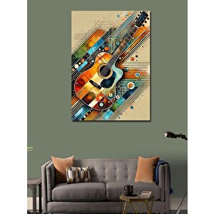 Kanvas Tablo Soyut Akustik Gitar Tasarımı 100x140 cm