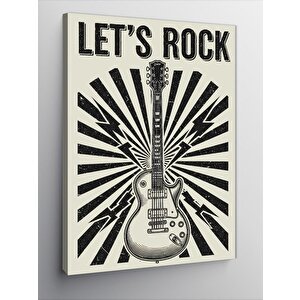 Kanvas Tablo "let’s Rock" Gitar Posteri 100x140 cm