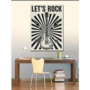 Kanvas Tablo "let’s Rock" Gitar Posteri 100x140 cm