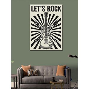 Kanvas Tablo "let’s Rock" Gitar Posteri 100x140 cm