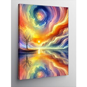 Kanvas Tablo Renkli Gün Batımı Manzarası 100x140 cm