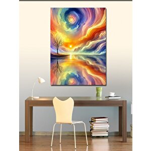Kanvas Tablo Renkli Gün Batımı Manzarası 100x140 cm