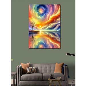 Kanvas Tablo Renkli Gün Batımı Manzarası 100x140 cm