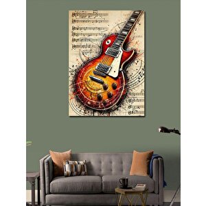 Kanvas Tablo Klasik Elektro Gitar 100x140 cm