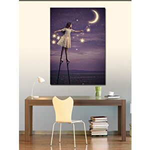 Kanvas Tablo Ayışığında Dengede Yürüyen Kadın 100x140 cm
