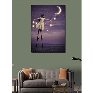 Kanvas Tablo Ayışığında Dengede Yürüyen Kadın 100x140 cm