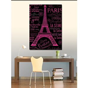 Kanvas Tablo Paris Yazı Temalı Posteri 70x100 cm