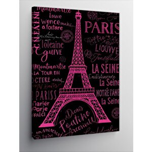 Kanvas Tablo Paris Yazı Temalı Posteri 50x70 cm