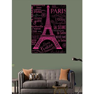 Kanvas Tablo Paris Yazı Temalı Posteri 50x70 cm