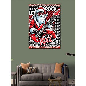 Kanvas Tablo Noel Baba Rock Gitar Çalıyor 70x100 cm