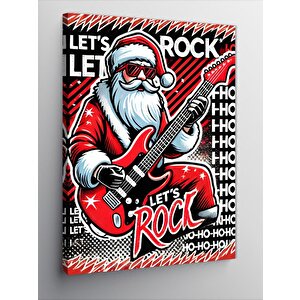 Kanvas Tablo Noel Baba Rock Gitar Çalıyor 100x140 cm