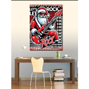 Kanvas Tablo Noel Baba Rock Gitar Çalıyor 100x140 cm