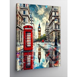 Kanvas Tablo Big Ben Ve Londra Sokakları 100x140 cm
